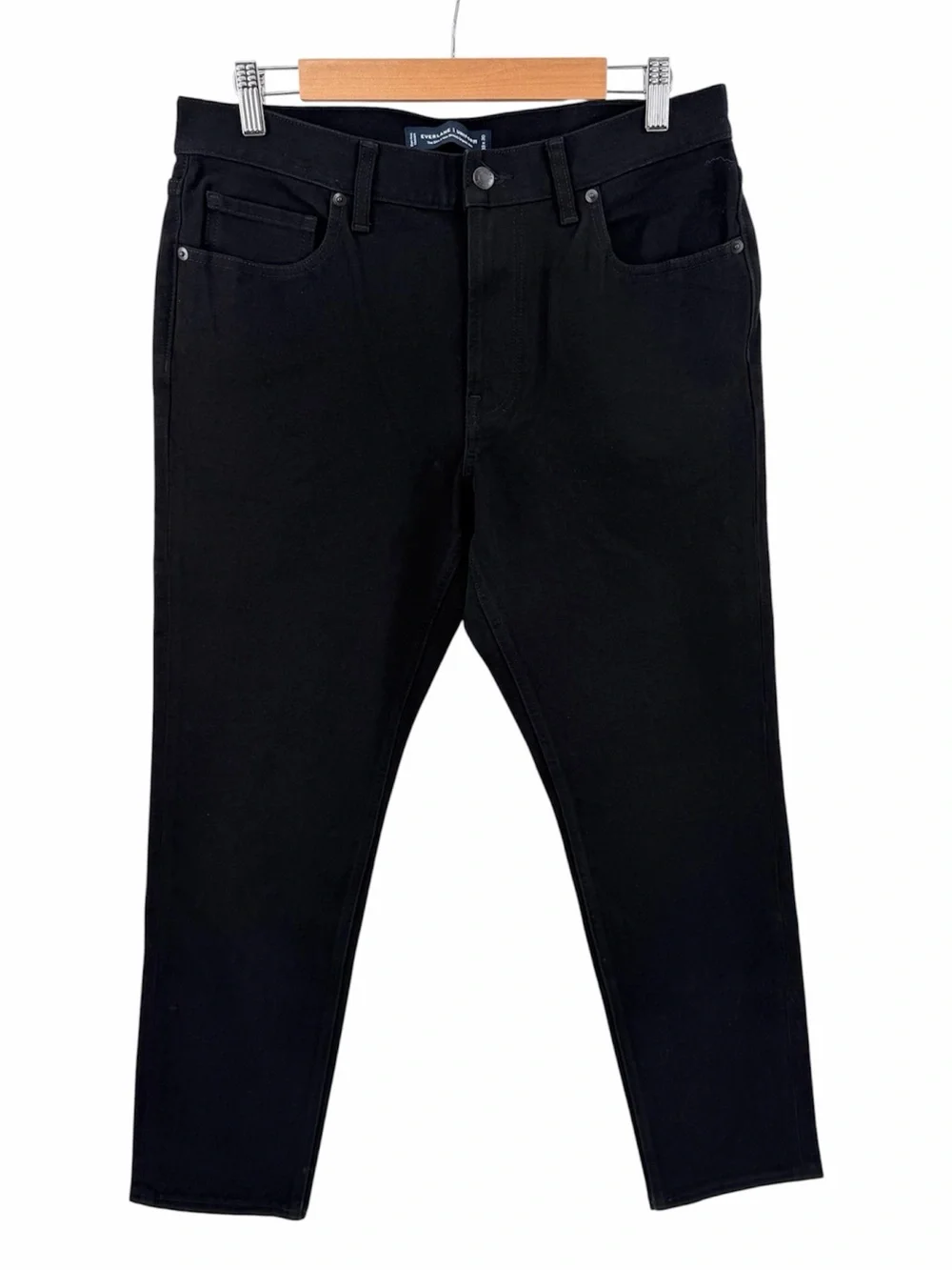 Everlane The Slim 4-Way Stretch Organic Jean in black Size 33x30